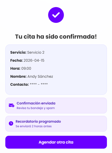 Paso 4 - Confirmación